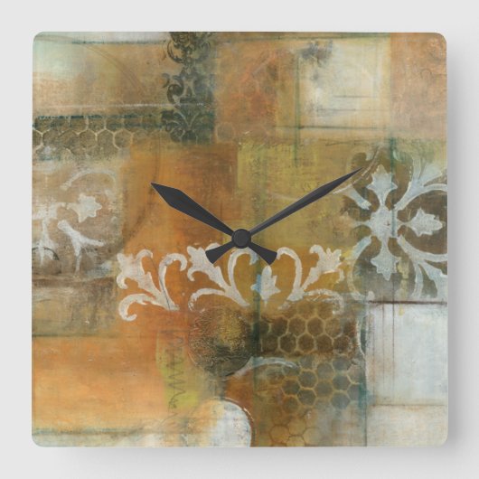 Moderne Noot II Vierkante Klok (Voorkant)