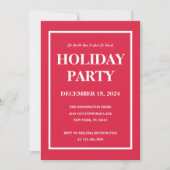 Moderne Nordic Red and White Pattern Holiday Party Kaart (Voorkant)