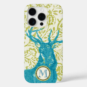 Moderne Nostalgie Monogram Herten  Bloemen iPhone 16 Pro Hoesje