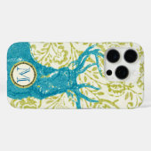 Moderne Nostalgie Monogram Herten  Bloemen Case-Mate iPhone Case (Achterkant (horizontaal))