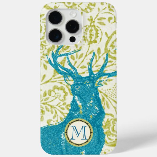 Moderne Nostalgie Monogram Herten  Bloemen Case-Mate iPhone Case (Achterkant)