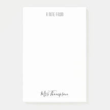 Moderne nota van de lerarennaam