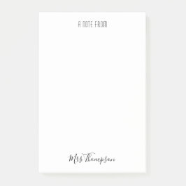 Moderne nota van de lerarennaam post-it® notes