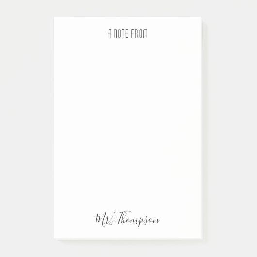 Moderne nota van de lerarennaam post-it® notes (Voorkant)