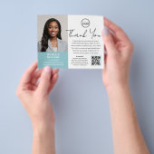 Moderne Notaris Bedankt Foto QR Blauw Flyer (Hand)