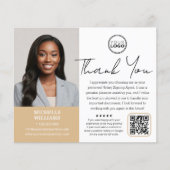 Moderne Notaris Bedankt Foto QR Code Goud Flyer (Voorkant)