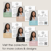 Moderne Notaris Bedankt Foto QR Turquoise Flyer