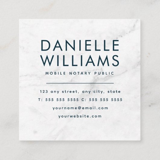 Moderne notaris met QR-code - Marmeren ontwerp Vierkante Visitekaartje (Achterkant)