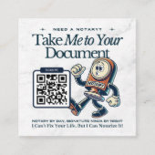 Moderne notaris met QR-code - Marmeren ontwerp Vierkante Visitekaartje (Voorkant)