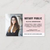 Moderne Notaris Ondertekenaar Foto Blush Pink Visitekaartje (Voorkant)
