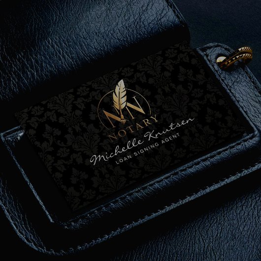 Moderne Notaris Ondertekening Agent Black Gold Dam Visitekaartje