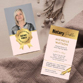 Moderne Notaris Openbare Foto Blush Pink & Gold Visitekaartje