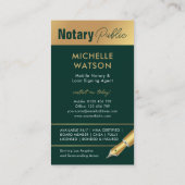 Moderne Notaris Openbare Foto Groen & Goud Visitekaartje (Achterkant)