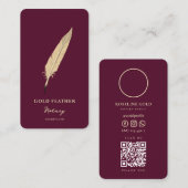 Moderne notaris openbare lening ondertekenaar rood visitekaartje (Voorkant / Achterkant)