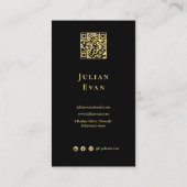 Moderne notaris openbare lening ondertekenaar zwar visitekaartje (Achterkant)