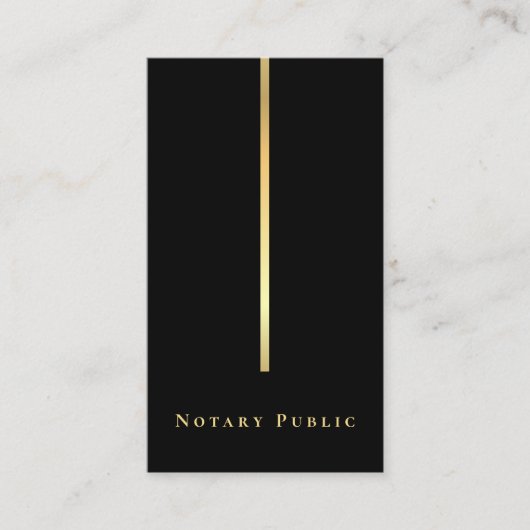 Moderne notaris openbare lening ondertekenaar zwar visitekaartje (Voorkant)