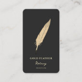 Moderne notaris openbare ondertekenaar zwart goud visitekaartje (Voorkant)