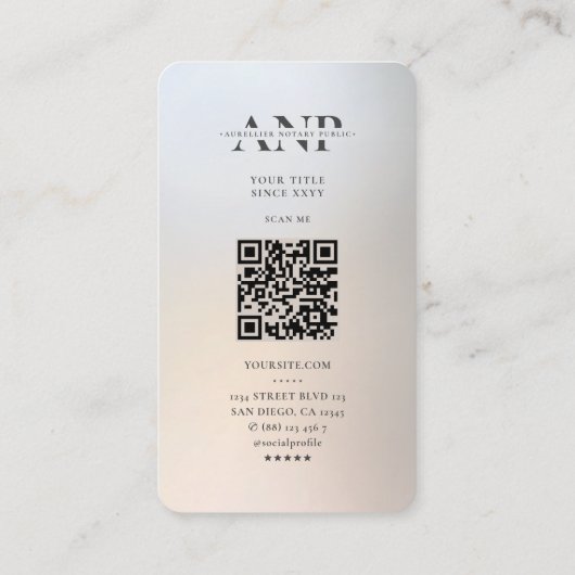 Moderne Notaris Openbare Ondertekenende Agent Goud Visitekaartje (Achterkant)