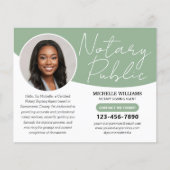 Moderne Notaris Openbare Profiel Foto QR Code Groe Flyer (Voorkant)