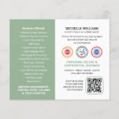 Moderne Notaris Profiel Foto QR Code Groen Flyer (Achterkant)