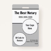 Moderne Notaris Public ID Badge met QR (Achterkant)