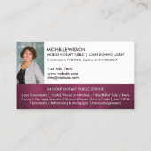 Moderne Notaris Public Loan Signing Agent Foto Visitekaartje (Achterkant)