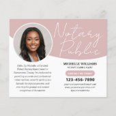 Moderne Notaris Public Profile Foto QR Code Roze Flyer (Voorkant)