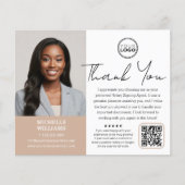 Moderne Notaris Publiek Dank u Foto QR Code Beige Flyer (Voorkant)