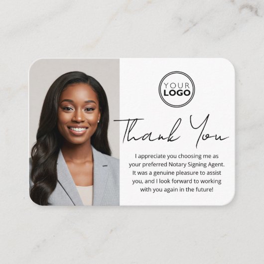 Moderne Notaris Publiek Dank u Foto QR Code Beige Visitekaartje (Voorkant)