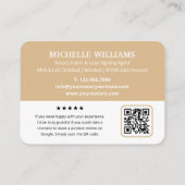 Moderne Notaris Publiek Dank u Foto QR Code Goud Visitekaartje (Achterkant)