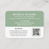 Moderne Notaris Publiek Dank u Foto QR Code Groen Visitekaartje (Achterkant)