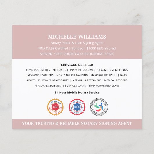 Moderne Notaris Publiek Dank u Foto QR Code Roze Flyer (Achterkant)