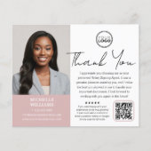 Moderne Notaris Publiek Dank u Foto QR Code Roze Flyer (Voorkant)