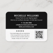 Moderne Notaris Publiek Dank u Foto QR Code Zwart Visitekaartje (Achterkant)