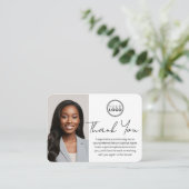 Moderne Notaris Publiek Dank u Foto QR Code Zwart Visitekaartje (Staand voorkant)