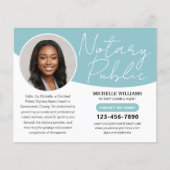 Moderne Notaris Publiek Dank u Foto QR Turquoise Flyer (Voorkant)