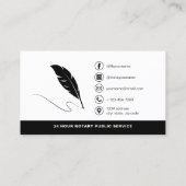 Moderne Notaris QR Code Signing Agent Foto Visitekaartje (Achterkant)