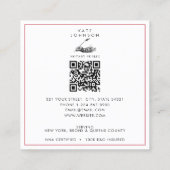 Moderne notaris Signing Agent Feather Quill Logo Vierkante Visitekaartje (Achterkant)