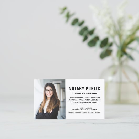 Moderne Notaris Signing Agent Foto Visitekaartje (Staand voorkant)