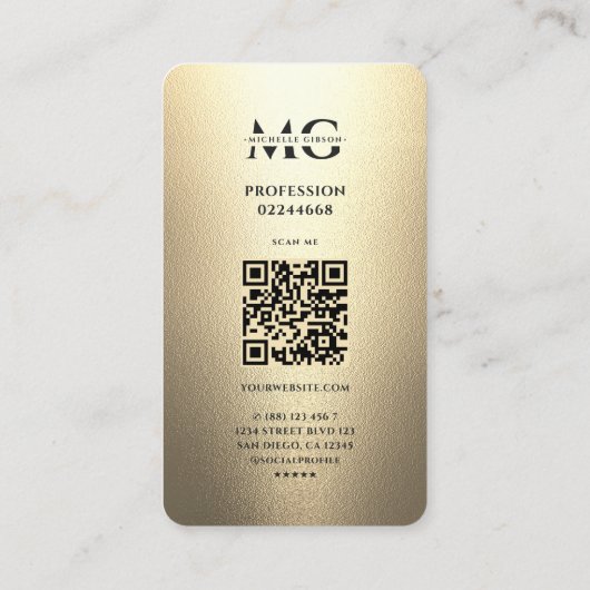 Moderne notaris Signing Agent Goud Elegant Monogra Visitekaartje (Achterkant)