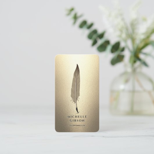 Moderne notaris zwart goud elegante monogram visitekaartje (Staand voorkant)