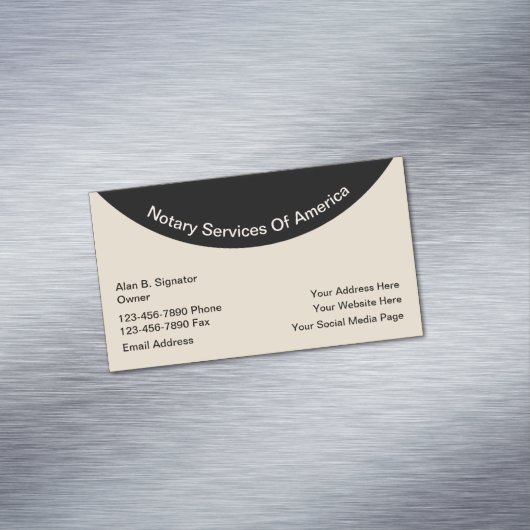 Moderne notarisdiensten magnetisch visitekaartje (Voorbeeld)