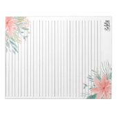 Moderne noten stoffige roze waterverf notitieblok (Voorkant)