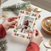 Moderne Notenkraker Argyle Diamond Patroon Foto Feestdagenkaart