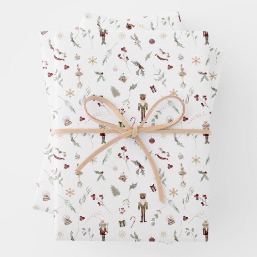 Moderne Notenkraker Ballerina Muis Koning Kerstmis Inpakpapier Vel (In situ)