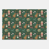 Moderne Notenkraker Christmas Bow Ribbon Muziek Inpakpapier Vel (Voorkant)