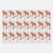 Moderne Notenkraker Dala Paard Kerstvakantie Inpakpapier Vel (Voorkant 2)