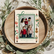 Moderne Notenkraker Kerst Boog Lint Foto Frame
