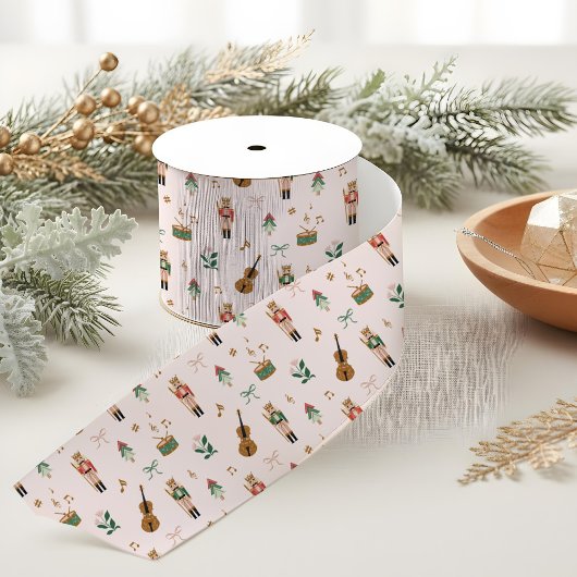 Moderne Notenkraker Kerstboog lint patroon