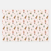 Moderne Notenkraker Kerstboog lint patroon Inpakpapier Vel (Voorkant)